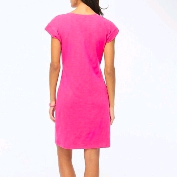 J. Crew Factory Pink Tie-waist Cotton Casual Mini T-shirt Dress Effortless-chic - Picture 2 of 13